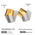 Geometric Waterproof Stainless Steel Square Stud Earrings - JDE2406016-S