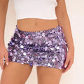 Glitter Shinny Short Skirt Sequin Sparkly Mini Women - G / L