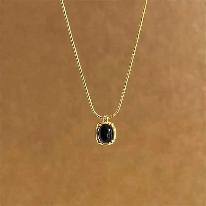 Gold Black Onyx Necklace - electronic accessories