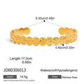 Gold Color Plated Stainless Steel Hammer Pattern Double Layer Bracelet
