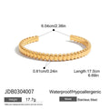 Gold Color Plated Stainless Steel Hammer Pattern Double Layer Bracelet