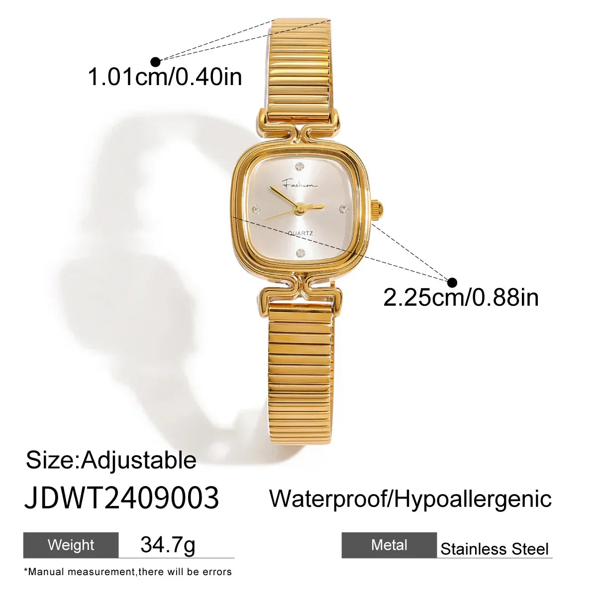 Gold Color Plated Stainless Steel Quartz Mechanism Watch - JDWT2409003