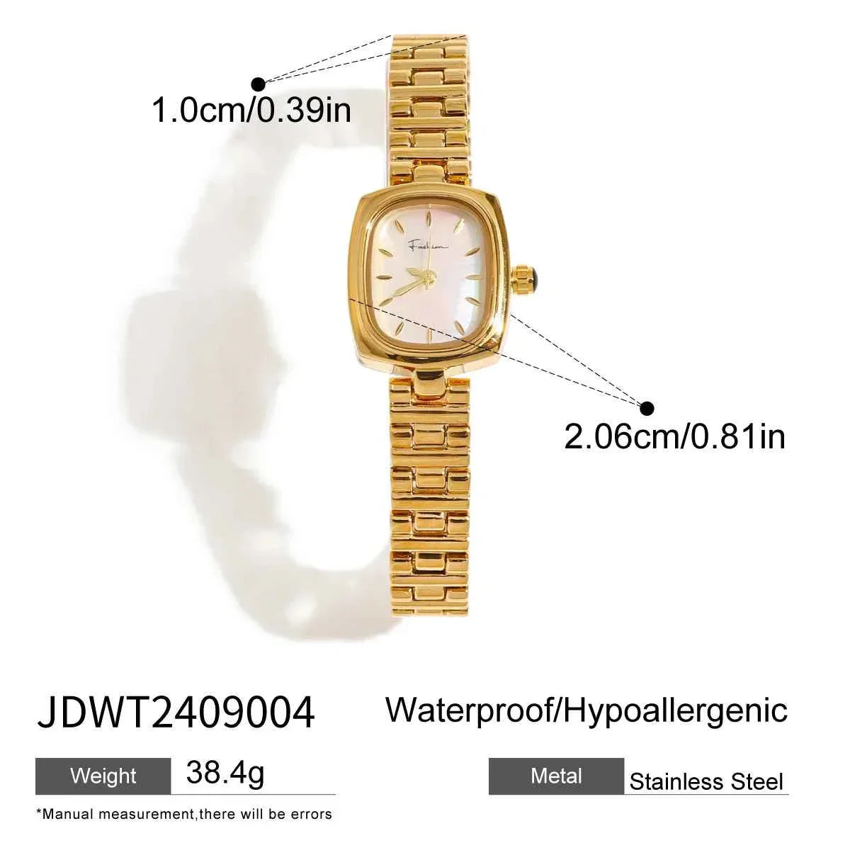 Gold Color Plated Stainless Steel Quartz Mechanism Watch