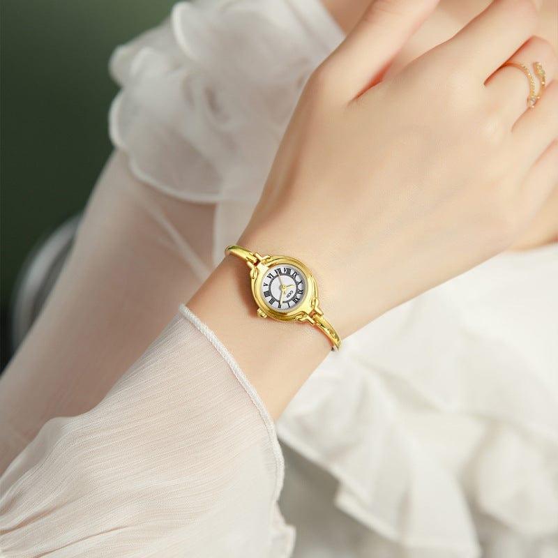 Gold Good-looking Thin Strap Quartz Watch - electronic accessories