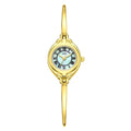 Gold Good-looking Thin Strap Quartz Watch - Golden Shell Green Surface - electronic accessories