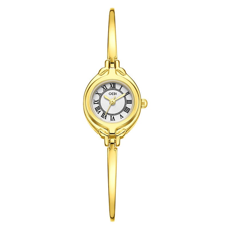 Gold Good-looking Thin Strap Quartz Watch - White Noodles - electronic accessories