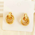Gold High-grade Metal Toe Cap Guard Card Pair Combination Earrings - Norellé