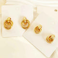 Gold High-grade Metal Toe Cap Guard Card Pair Combination Earrings - Norellé