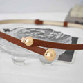 Gold Metal Ball Buckle Women Belt
