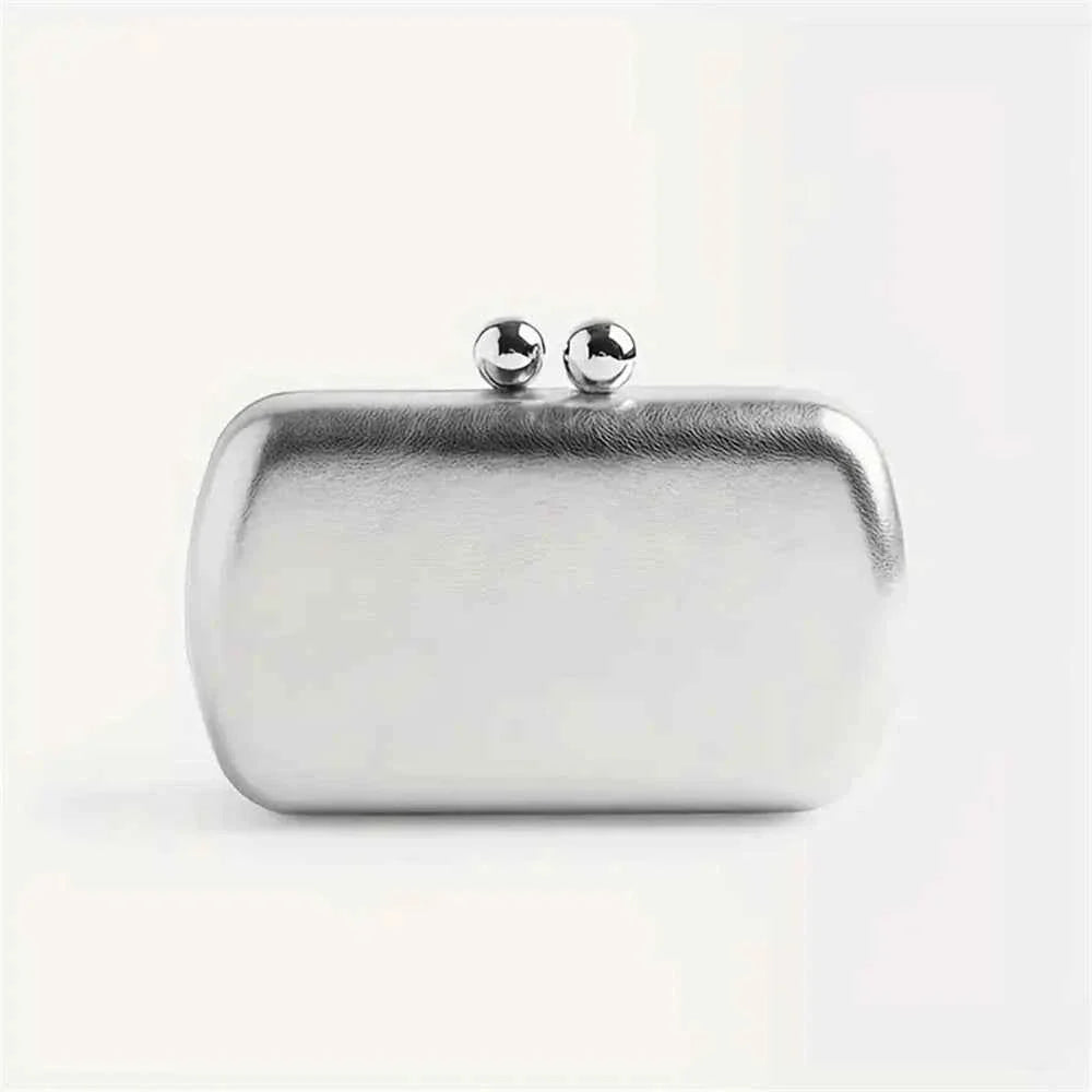 Gold Silver Pu Leather Women Handbag