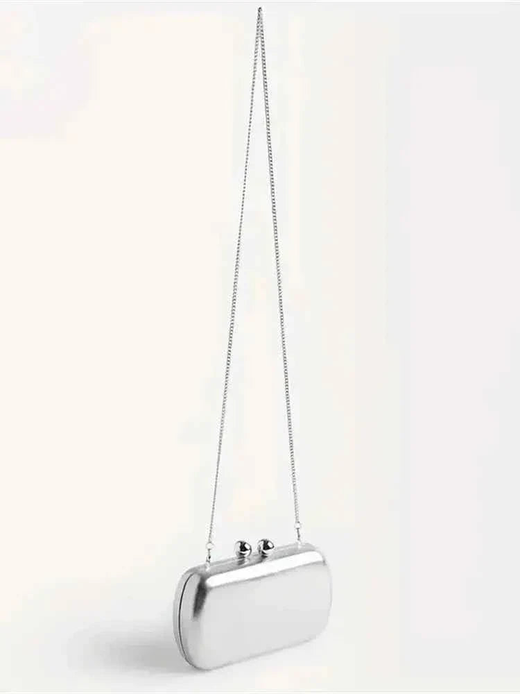 Gold Silver Pu Leather Women Handbag