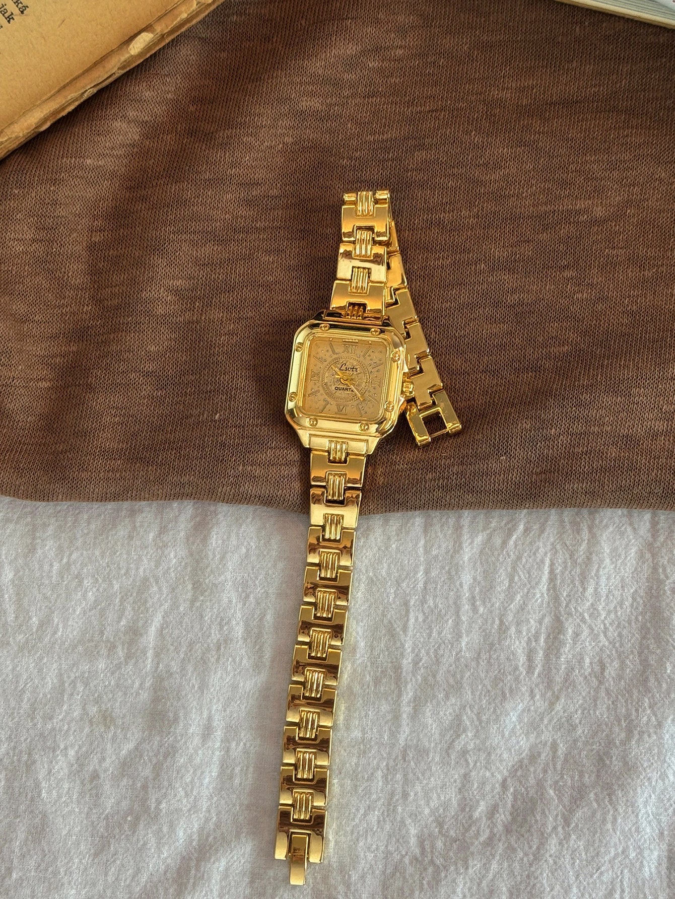 Gold Square Dial Women’s Watch