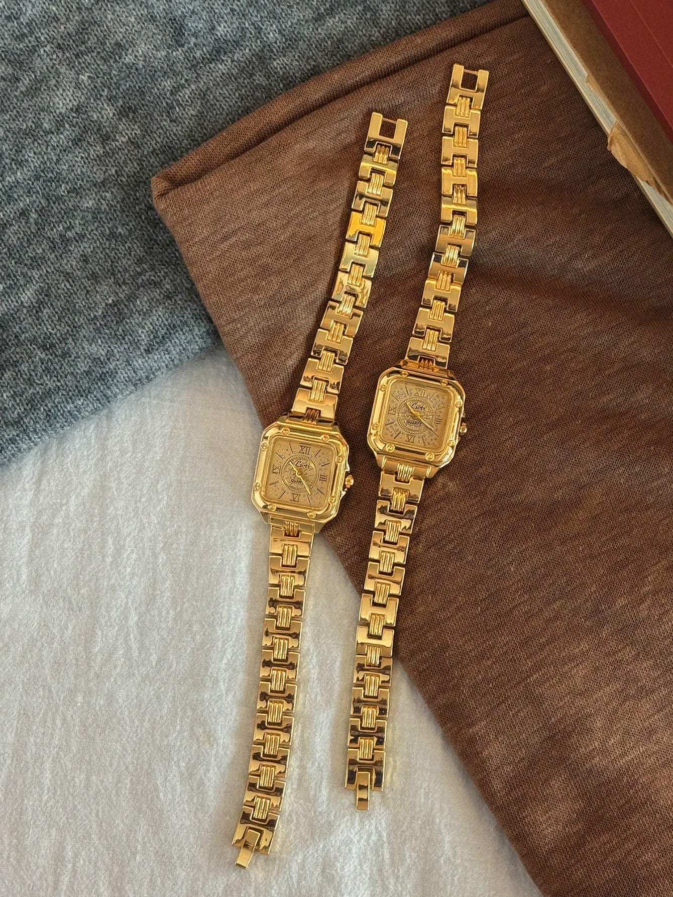 Gold Square Dial Women’s Watch