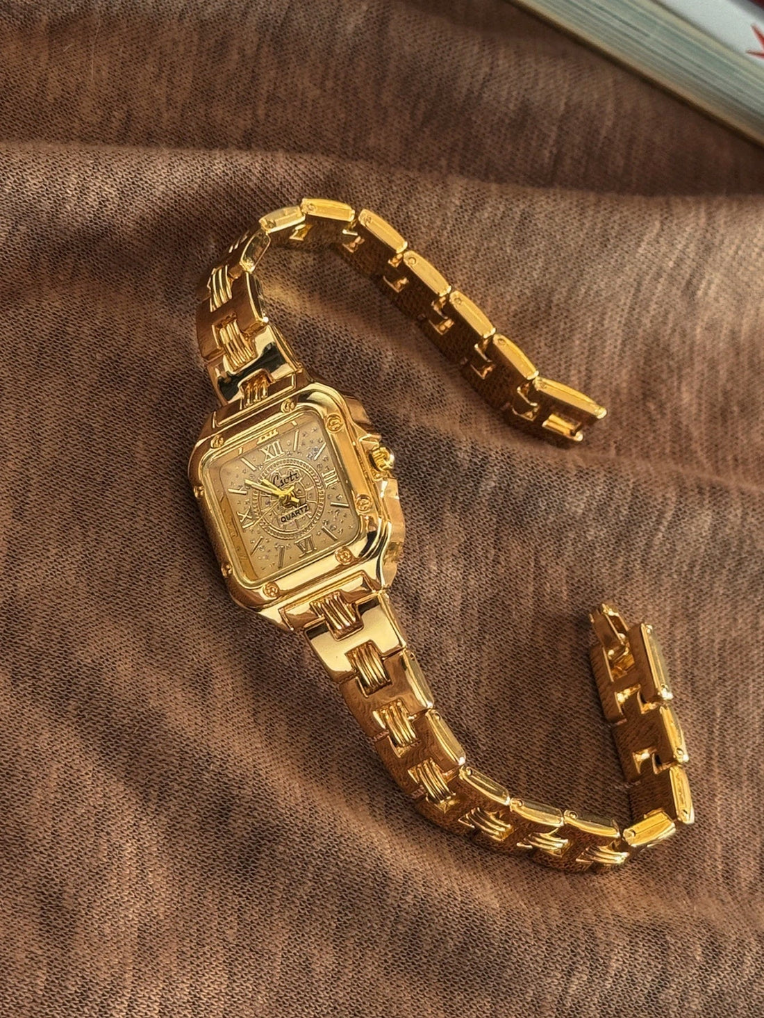 Gold Square Dial Women’s Watch