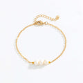 Gold Three Natural Freshwater Pearl Bracelet - electronic accessories