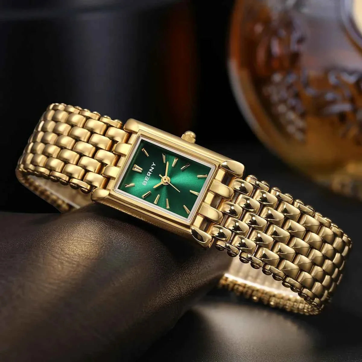 Gold Watch Exquisite Square Casual Women Stainless Steel