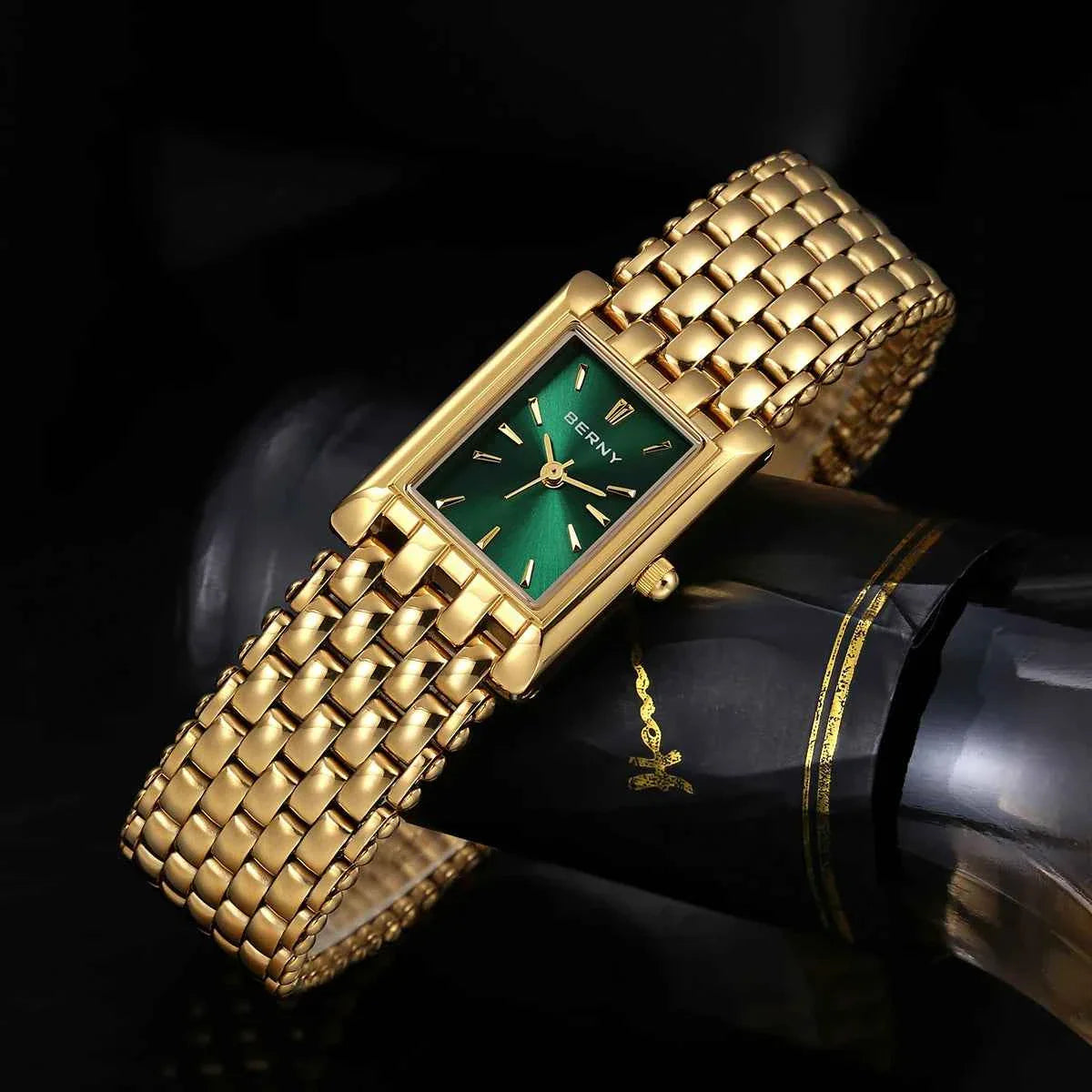 Gold Watch Exquisite Square Casual Women Stainless Steel