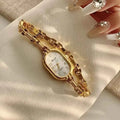 Golden Digital Small Dial Watch for Women Retro Style