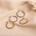 Golden Twist Weave Twisted Wire Hoop Earrings - electronic accessories