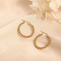 Golden Twist Weave Twisted Wire Hoop Earrings - Gold - electronic accessories