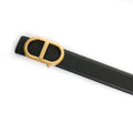 Grey Vintage T Buckle Belt Women Genuine Real Leather - black yellow / CHINA / 110cm