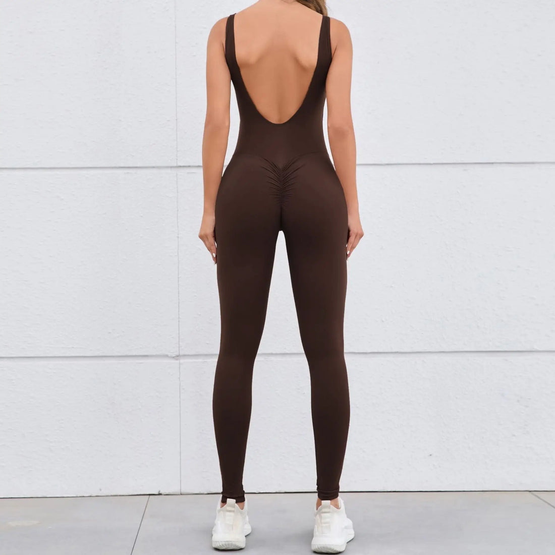 Gym Set Women Sports One Piece Suit - coffee color / M / CHINA