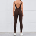 Gym Set Women Sports One Piece Suit - coffee color / M / CHINA