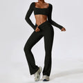Gym Yoga Suit 2PCS Tight Fitting Sports Set - Black / S / CHINA