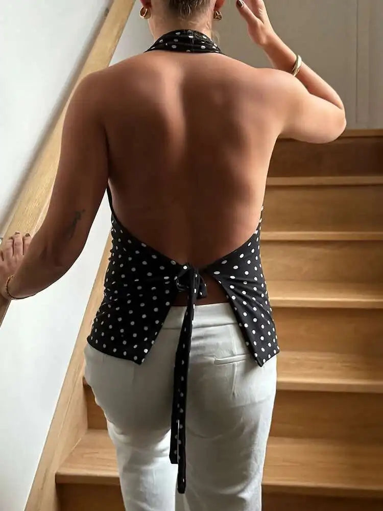 Halter Polka Dot Tank Top