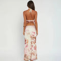 Halter Print Vacation Casual Set