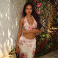 Halter Print Vacation Casual Set