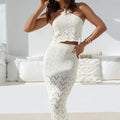 Halter Sleeveless Top and Long Skirt Knits Outfit Summer