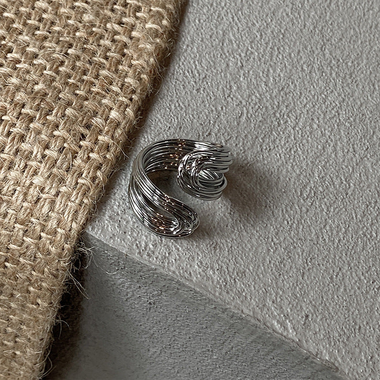 Hand-wound Strip Ring - Silver - electronic accessories