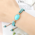Hand-woven 4MM Natural Blue Turquoise Beads Irregular Bracelet - electronic accessories