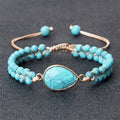 Hand-woven 4MM Natural Blue Turquoise Beads Irregular Bracelet - electronic accessories
