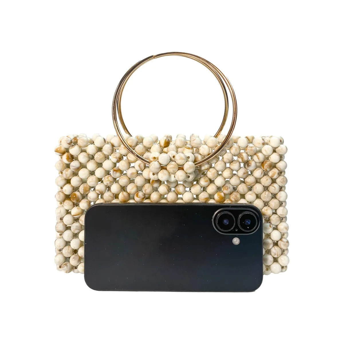 Hand-woven Beaded Bag - Creamy-white