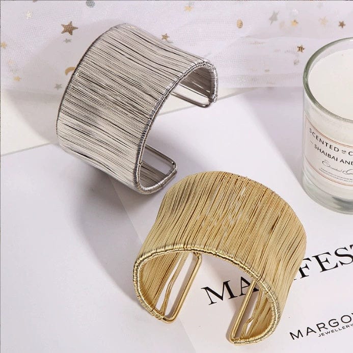 Handcrafted Gold-plated Geometric Cuff Bracelets - electronic accessories