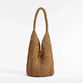 Handheld Straw Woven Bag - brown