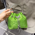 Handle Rhinestones Evening clutch Bag - Green 1