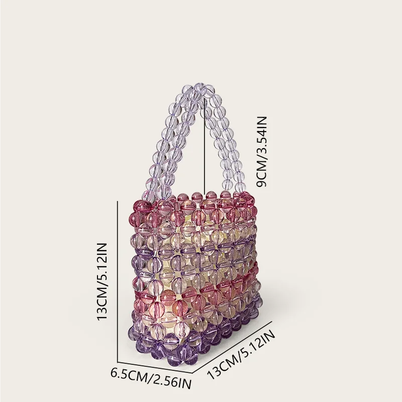 Handmade Beaded Woven Bucket Bag