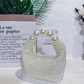 Handmade Pearl Handbags For Women - beige