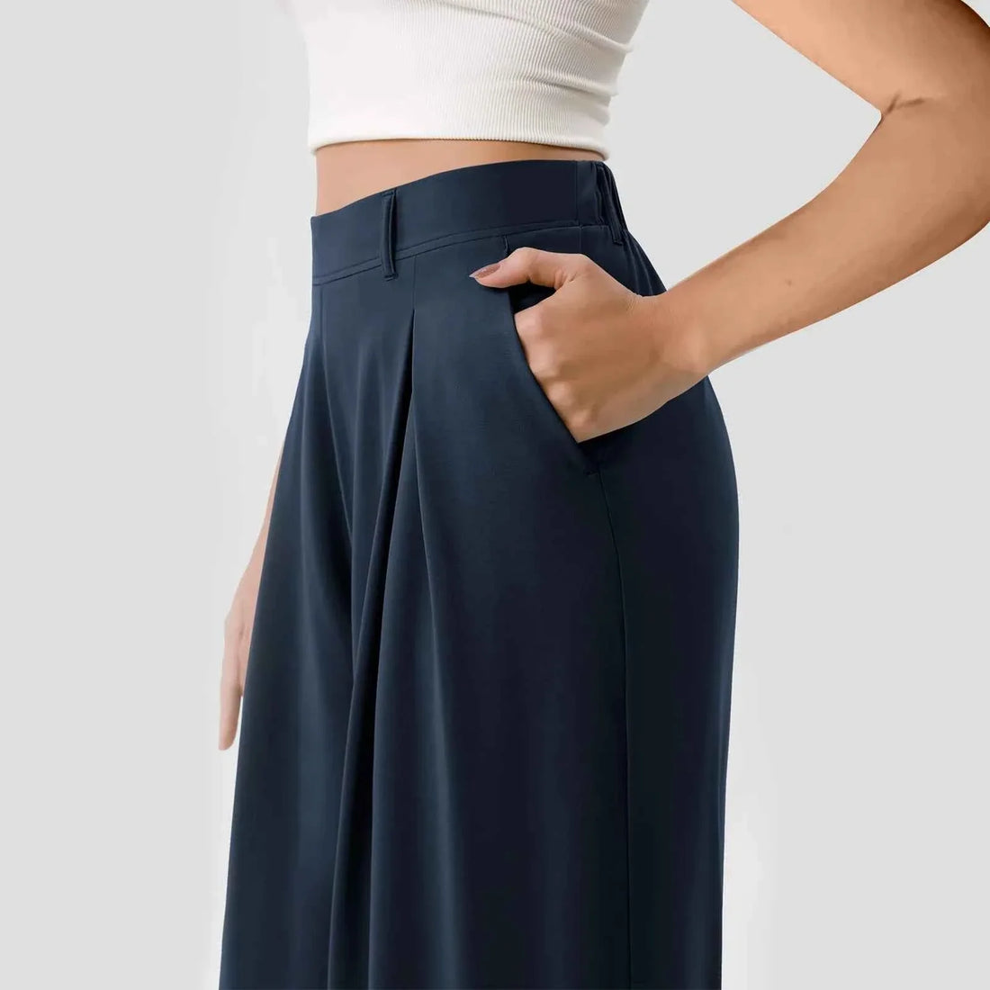 Hanging High Waisted Wide Leg Pants
