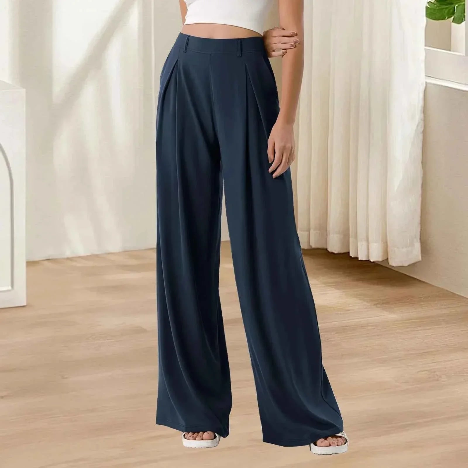 Hanging High Waisted Wide Leg Pants