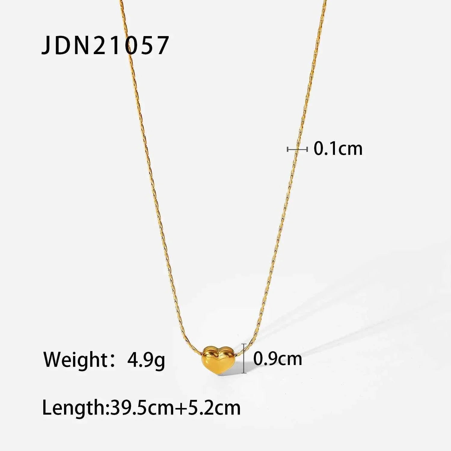 Heart Pendant Chain Necklace for Women Stainless Steel
