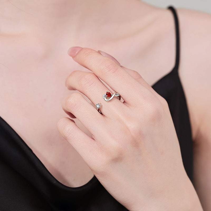 Heart-shaped Birthstone Women’s Ring Fashion - electronic accessories