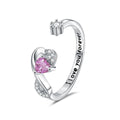 Heart-shaped Birthstone Women’s Ring Fashion - June Light Purple / Adjustable Opening - electronic accessories
