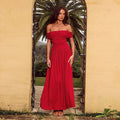 High Class Elegant Off-the-shoulder Tube Top Long Dress - Red / L - electronic accessories