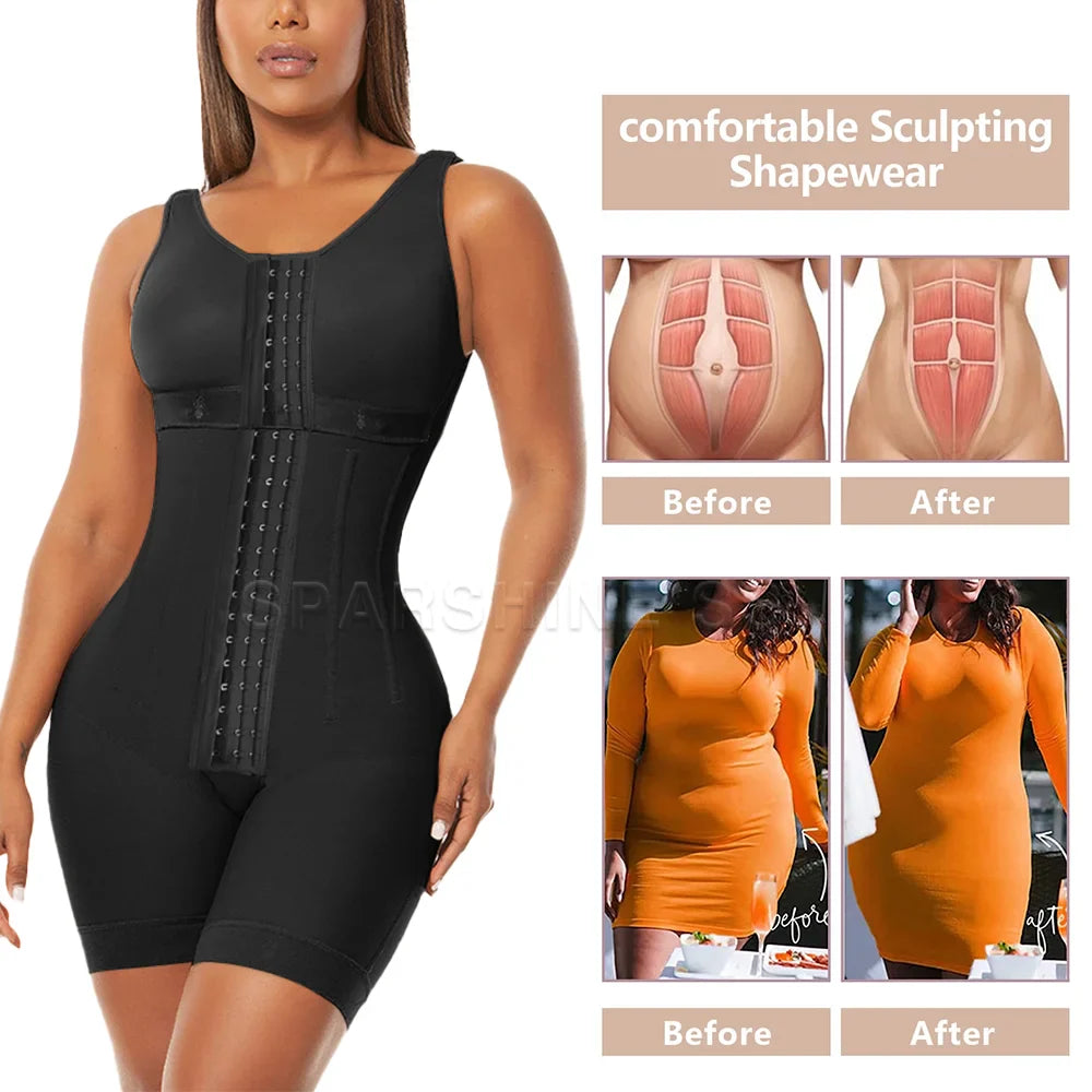 High Compression With Bones Shapewear Post-operative Waist Trainer