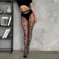 High Elastic Black Hollowed Lace Fishnet Patterned Tights for Women - Style 8 / Fit 40-60kg