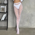 High Elastic Black Hollowed Lace Fishnet Patterned Tights for Women - Style 9 / Fit 40-60kg